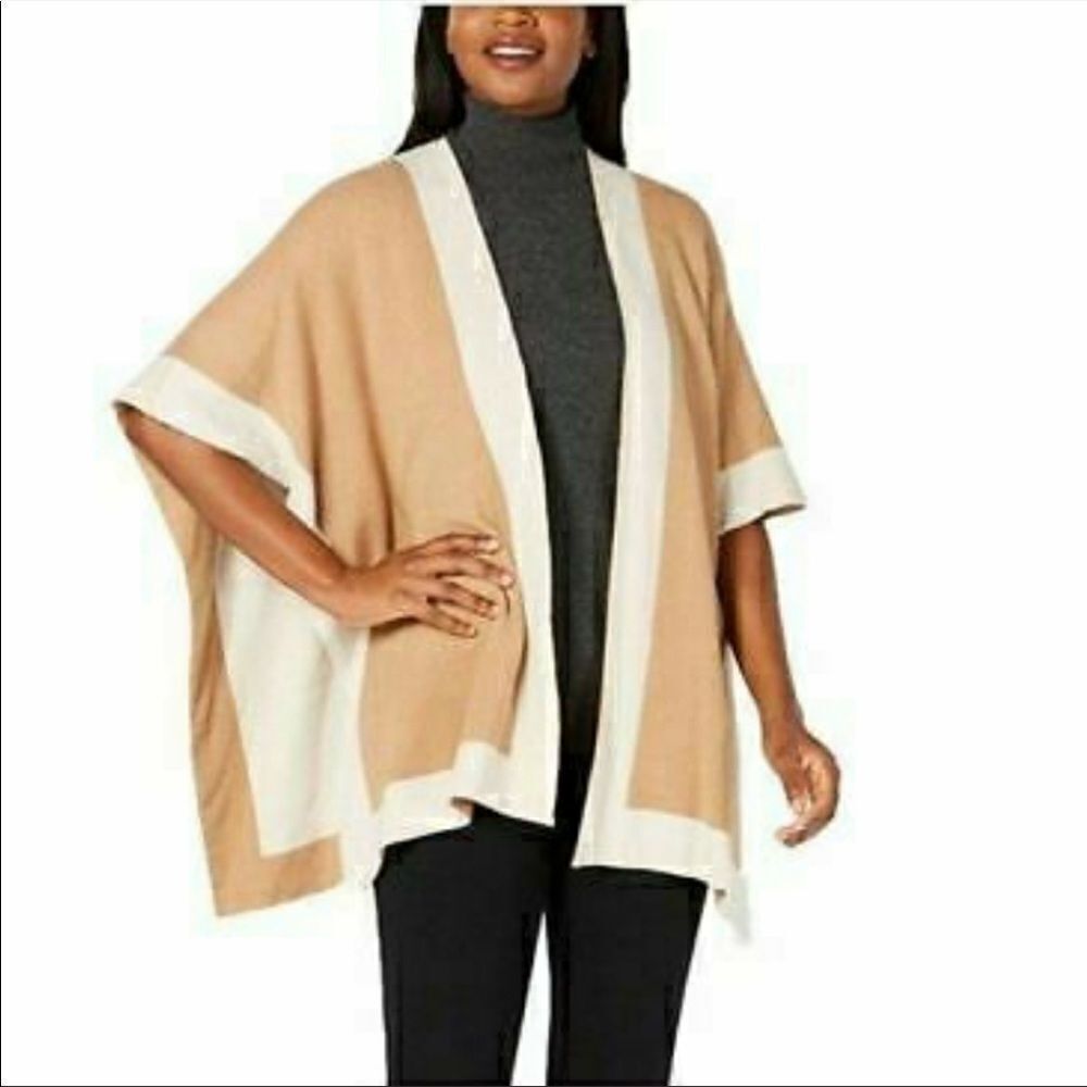 NEW CHARTER CLUB Oatmeal Solid Knit Wrap - OS